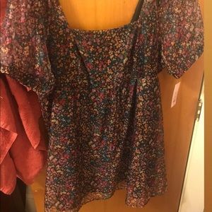 Wild Fable Puff Sleeve Floral Chiffon Babydoll Mini Dress Target Plus Size